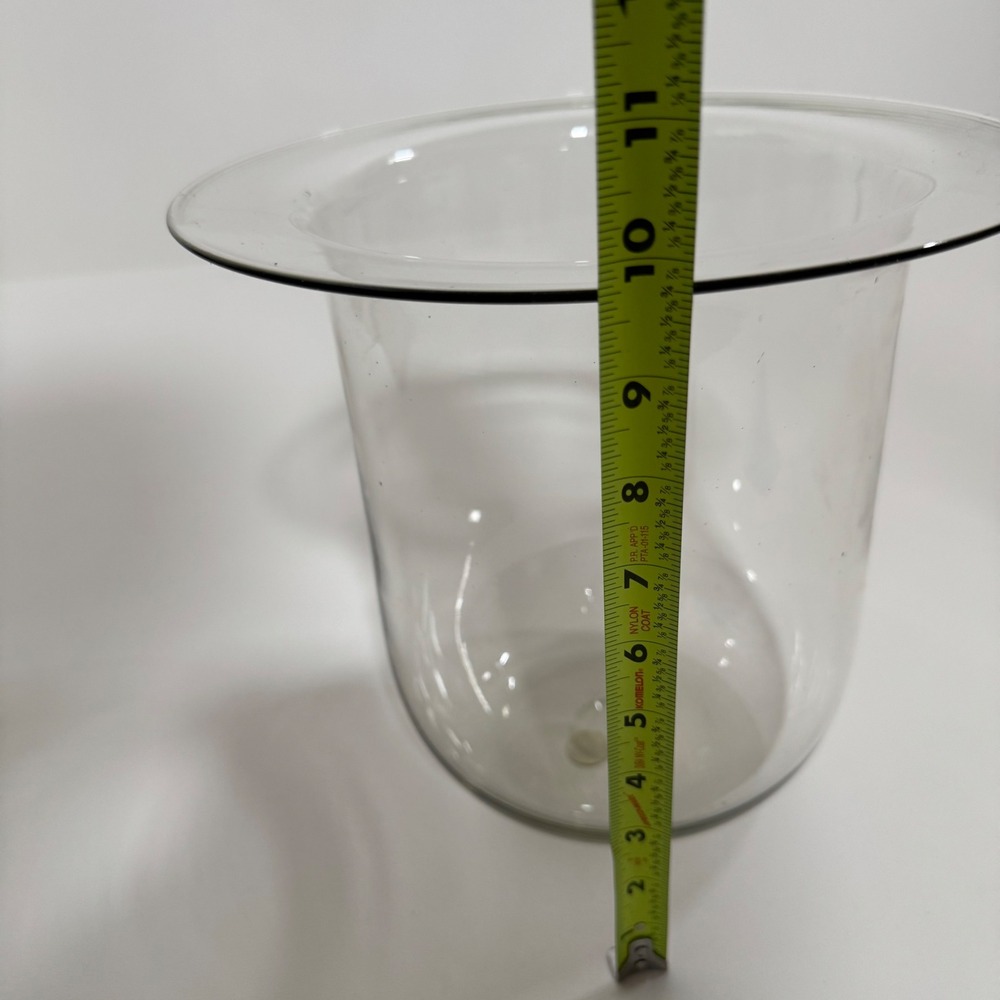PartyLite Hurricane Glass Candle Holder Clear Flared Rim 10 Inch - Picture 6 of 6
